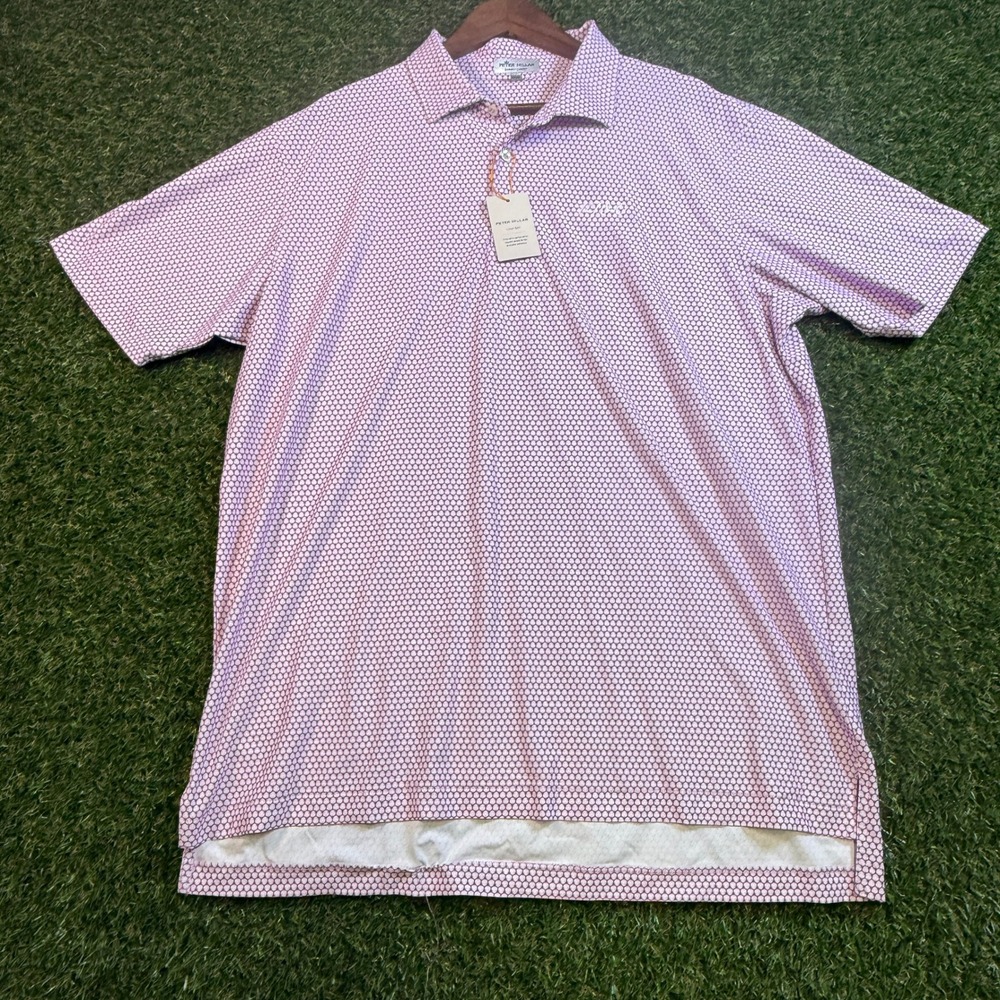 Peter Millar Crown Sport Summer Comfort Polo Shirt Purple Honeycomb MF22EK54S XL